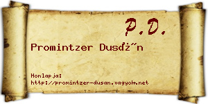 Promintzer Dusán névjegykártya